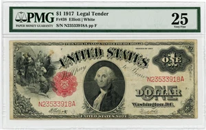 image for: FR. 38 1917 $1 Legal Tender PMG Very Fine 25 (Elliot/White)