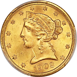 image for: 1902-S $5 PCGS MS65 ex: D.L. Hansen