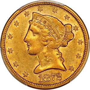 image for: 1872-CC $5 PCGS AU53 ex: D.L. Hansen