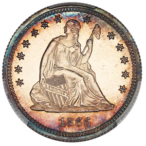 image for: 1866 25c PCGS Proof 64 CAM (Motto)