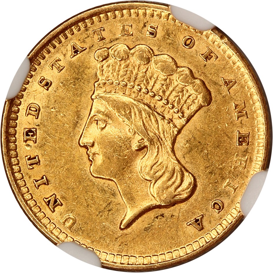 image for: 1856 G$1 NGC AU58 (Upright 5)