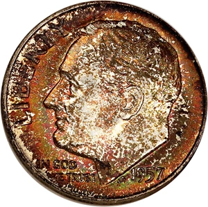 image for: 1957-D 10c NGC MS67 (OH)