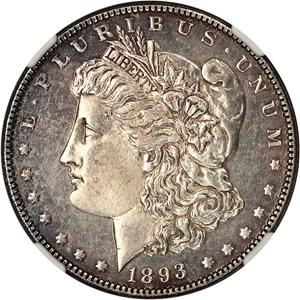image for: 1893 $1 NGC MS62 PL