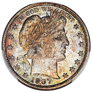 image for: 1907-D 50c PCGS/CAC MS66 ex: D.L. Hansen