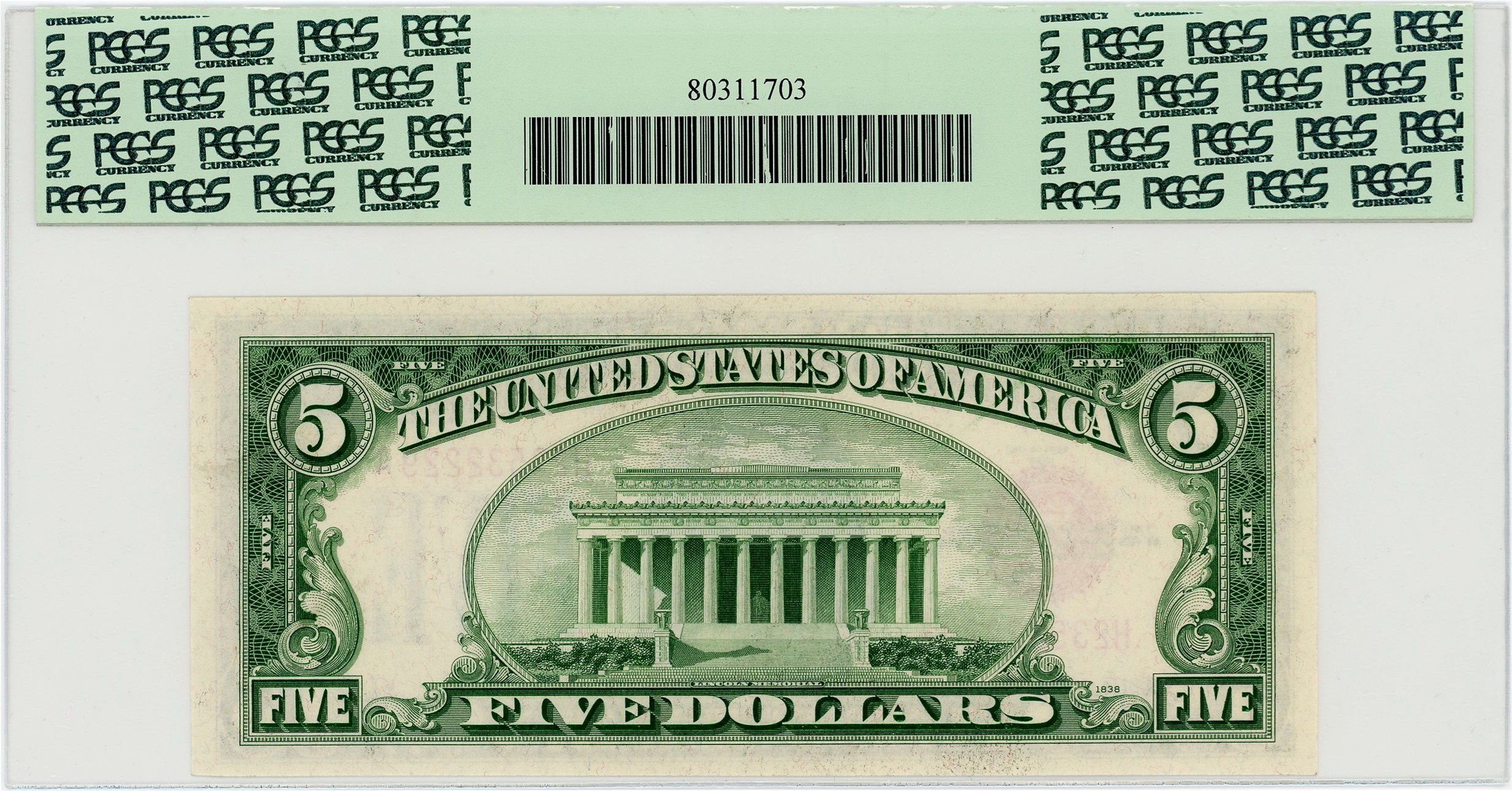 image for: FR. 1530 1928E $5 Legal Tender Note PCGS Gem New 66PPQ