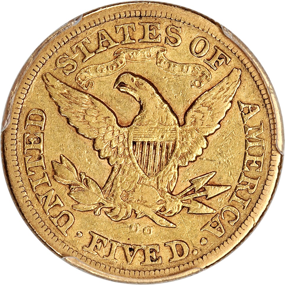 image for: 1875-CC $5 PCGS VF25 ex: D.L. Hansen