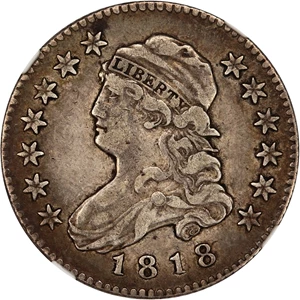 image for: 1818/5 25c NGC/CAC VF35 (B-1)