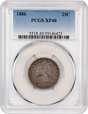 image for: 1886 25c PCGS XF40
