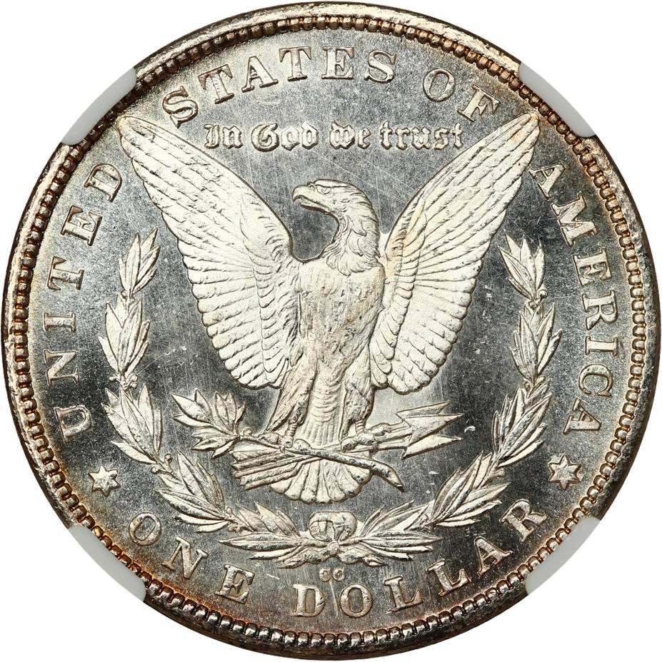 image for: 1880-CC 8/7 $1 NGC/CAC MS63 PL (VAM-6, 8/Low 7)