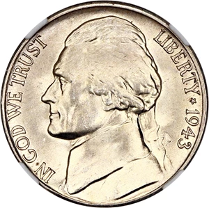 image for: 1943-S 5c NGC MS66 FS