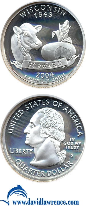 image for: 2004-S 25c Wisconsin-Silver NGC Proof 70 UCameo