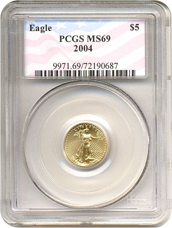 image for: 2004 $5 Gold Eagle PCGS MS69