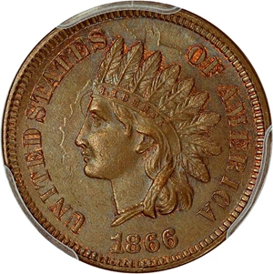 image for: 1866 1c PCGS/CAC MS64 BN (Eagle Eye Photo Seal)