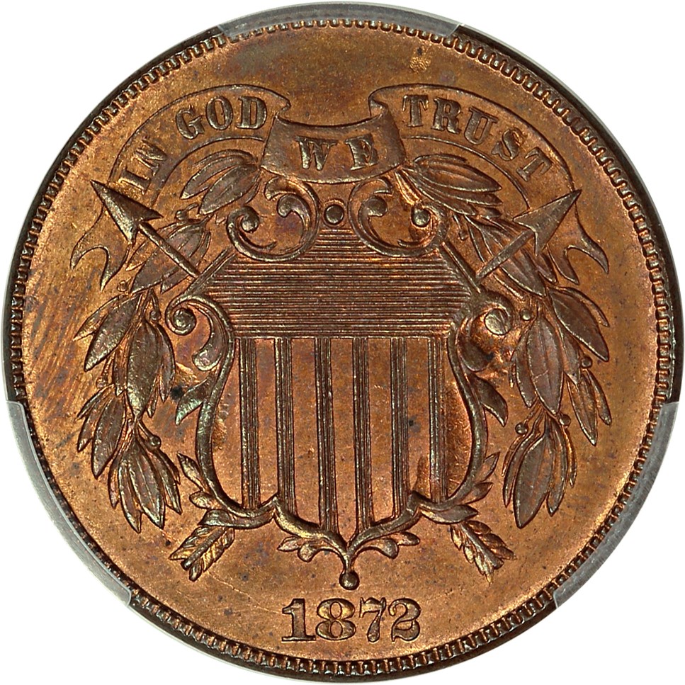 image for: 1872 2c PCGS/CAC MS65 RB