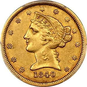 image for: 1840-O $5 PCGS/CAC AU50