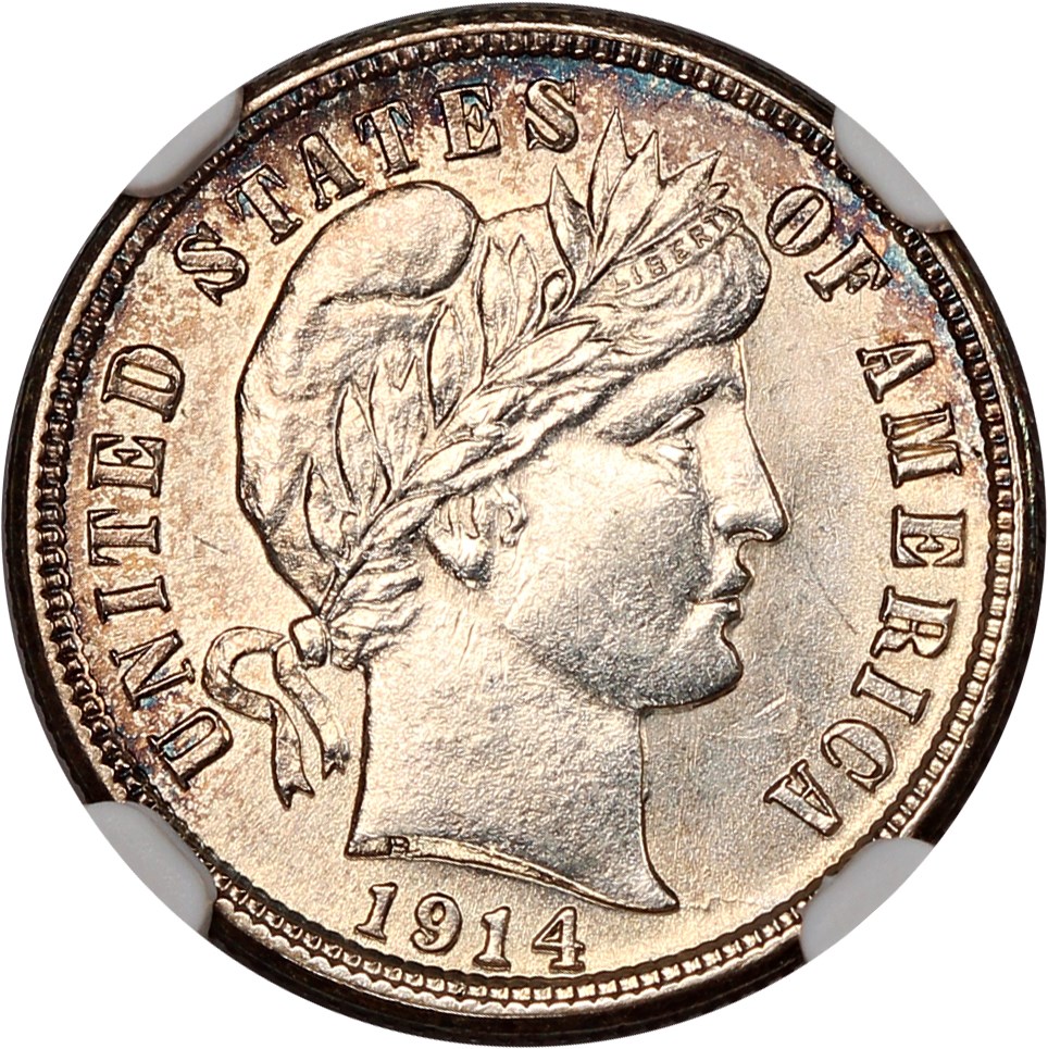 image for: 1914-S 10c NGC MS61