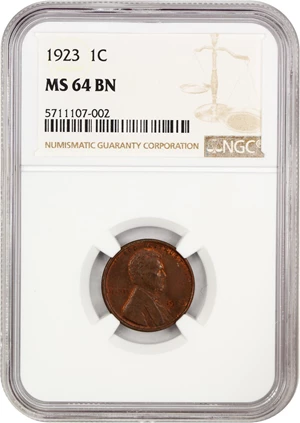image for: 1923 1c NGC MS64 BN