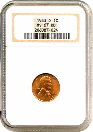 image for: 1933-D 1c NGC MS67 RD