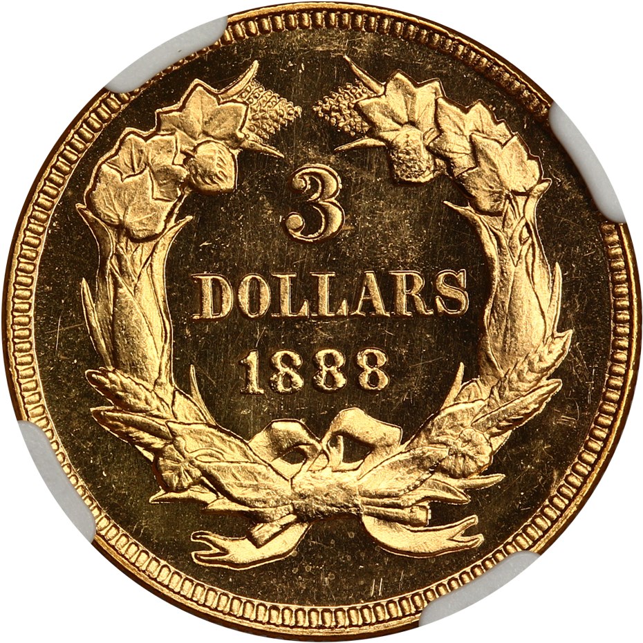 image for: 1888 $3 NGC/CAC Proof 63 CAM