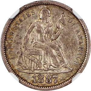 image for: 1887-S 10c NGC XF45