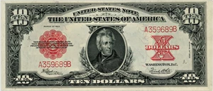 image for: FR. 123 1923 $10 Legal Tender PMG Choice Unc 64 EPQ ex: Eliasberg