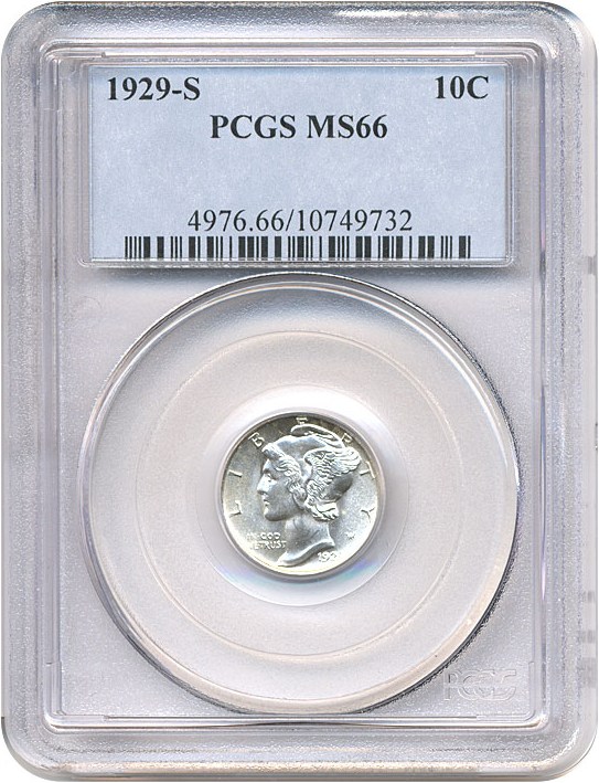 image for: 1929-S 10c  PCGS MS66 
