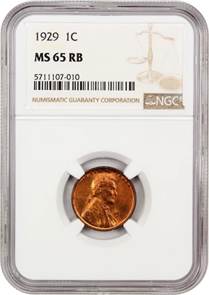 image for: 1929 1c NGC MS65 RB