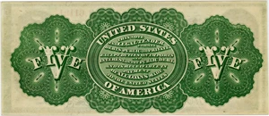 image for: FR. 63a 1863 $5 Legal Tender Seal Type 2 PMG Gem Unc 65 EPQ ex: Pogue