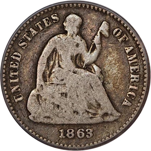 image for: 1863 H10c PCGS VG-08