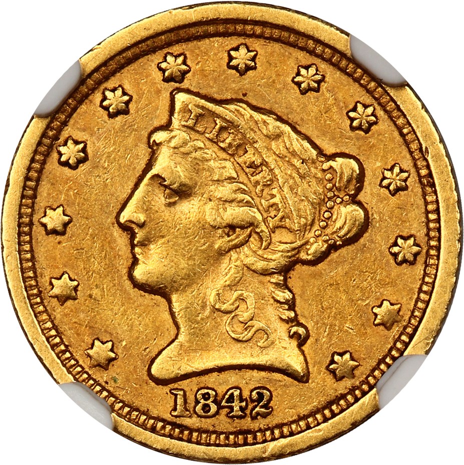 image for: 1842-C $2 1/2 NGC AU53