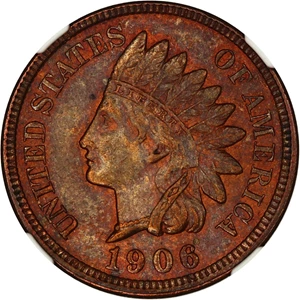 image for: 1906 1c NGC MS62 BN