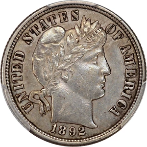image for: 1892-S 10c PCGS AU53