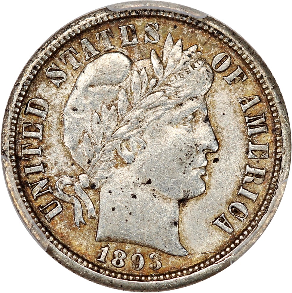 image for: 1893-O 10c PCGS AU55