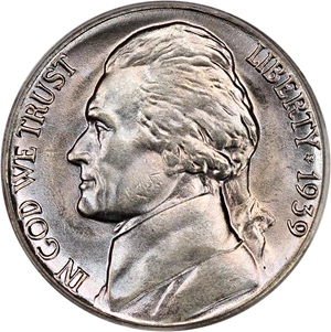 image for: 1939 5c PCGS MS66 (Reverse of 1940)