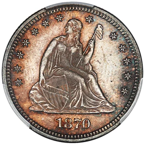 image for: 1870 25c PCGS MS61 ex: D.L. Hansen