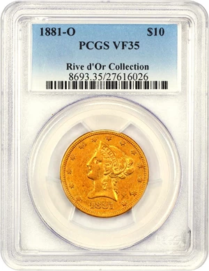image for: 1881-O $10 PCGS VF35