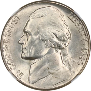 image for: 1943-S 5c NGC MS65 FS