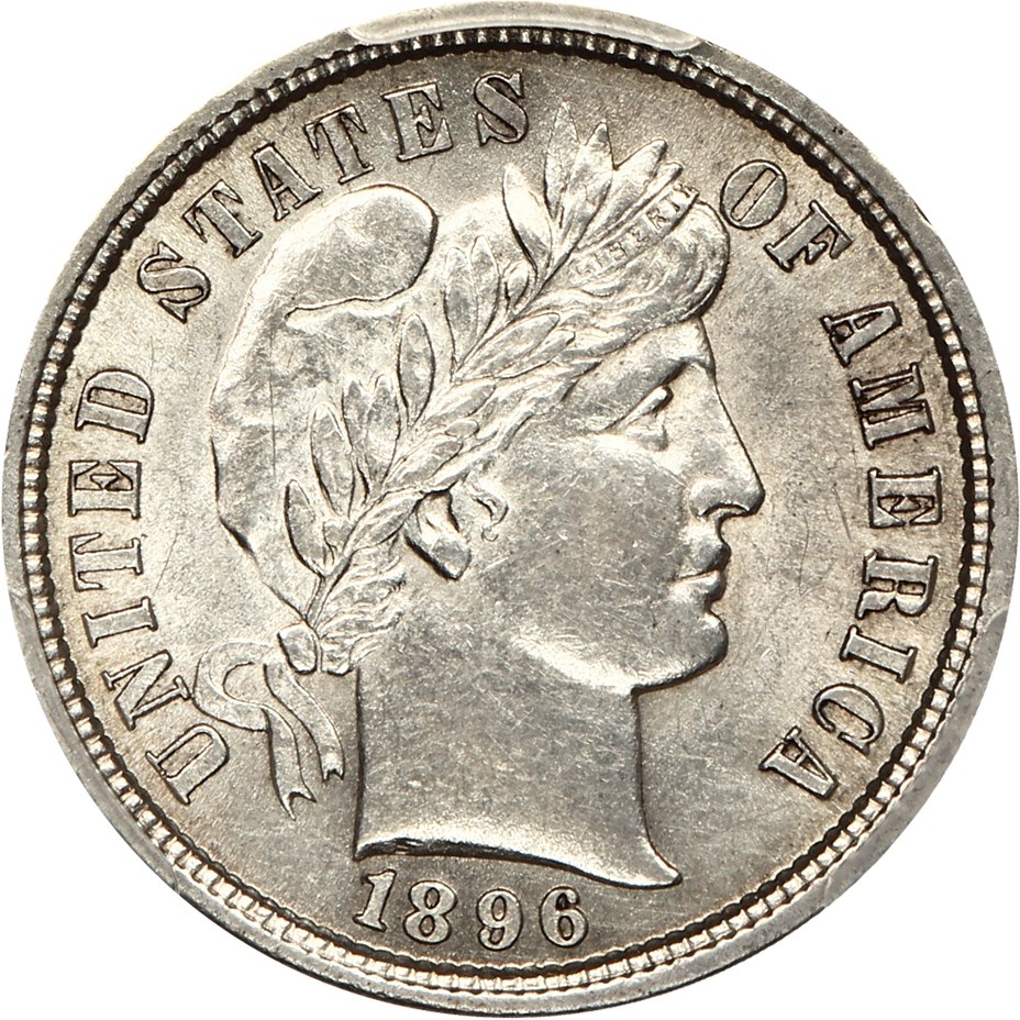 image for: 1896 10c PCGS AU58