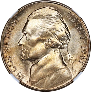image for: 1947-S 5c NGC MS66 FS