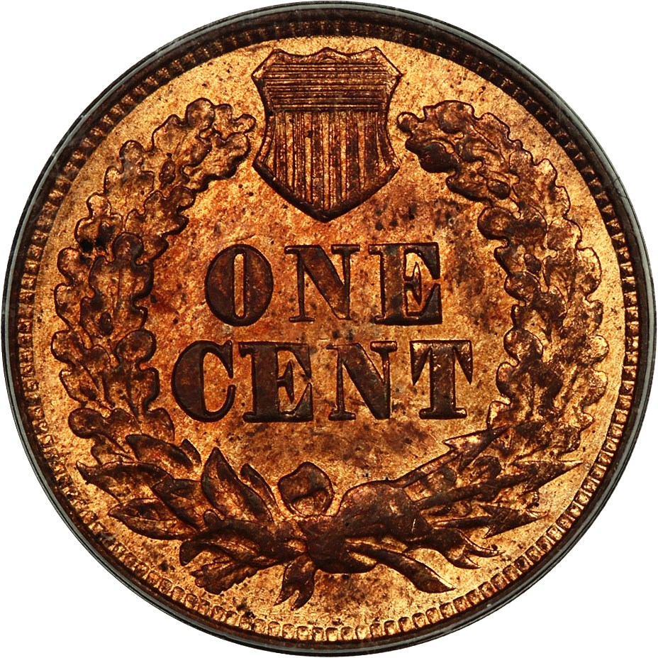 image for: 1877 1c PCGS MS64 RD (Scarce Doily Holder)