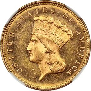 image for: 1879 $3 NGC MS63