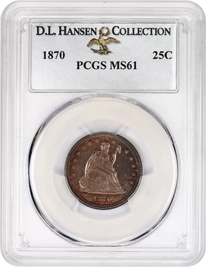 image for: 1870 25c PCGS MS61 ex: D.L. Hansen