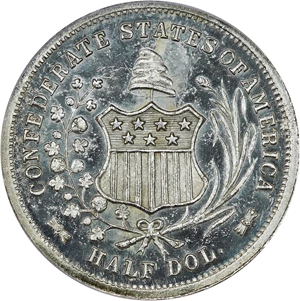 image for: 1861 CSA 50c PCGS MS63 (Scott Restrike)