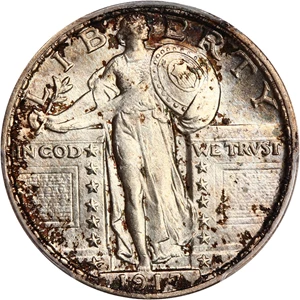 image for: 1917 Type 2 25c PCGS MS65 FH ex: D.L. Hansen