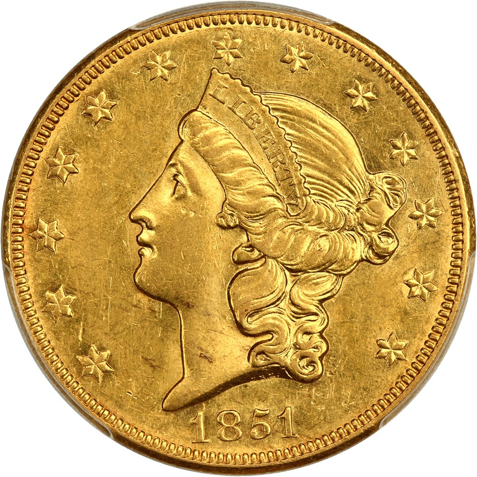 image for: 1851-O $20 PCGS AU58