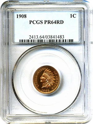 image for: 1908 1c PCGS Proof 64 RD