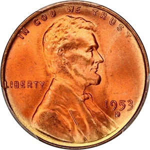 image for: 1953-D 1c PCGS MS67 RD