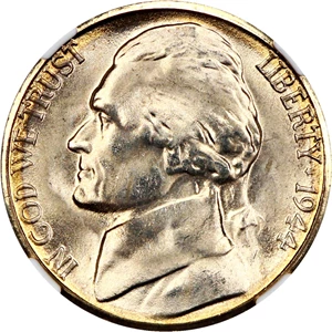 image for: 1944-S 5c NGC MS67