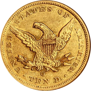 image for: 1860-O $10 NGC AU55