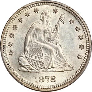 image for: 1878 25c PCGS/CAC MS62 ex: D.L. Hansen